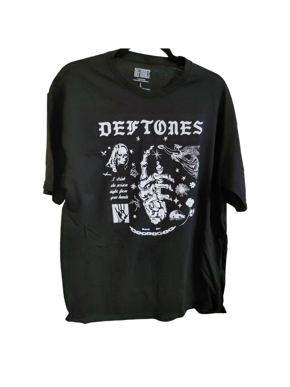 Deftones Black & White Graphic Short Sleeve Tee Size L
